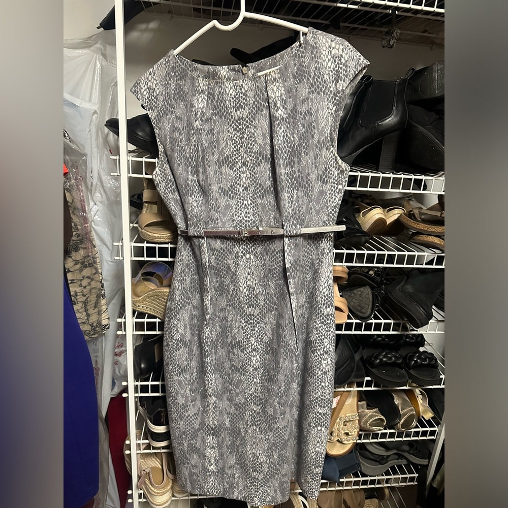 Calvin Klein grey snake print dress